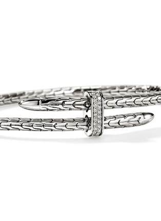 Detail View - Click To Enlarge - JOHN HARDY - Spear Sterling Silver Diamond Flex Cuff — Size S