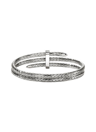 Detail View - Click To Enlarge - JOHN HARDY - Spear Diamond Sterling Silver Double Flex Cuff — Size XS