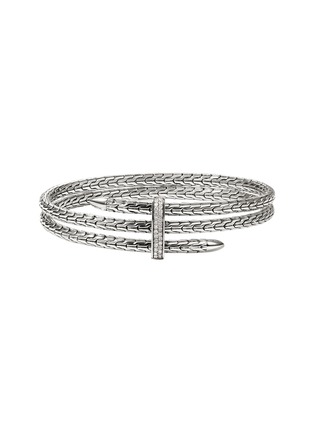 Main View - Click To Enlarge - JOHN HARDY - Spear Diamond Sterling Silver Double Flex Cuff — Size XS