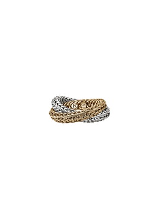 Main View - Click To Enlarge - JOHN HARDY - Kami 14K Gold Sterling Silver Crossover Ring — Size 10