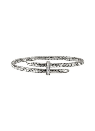 Main View - Click To Enlarge - JOHN HARDY - Spear Diamond Sterling Silver Bypass Flex Cuff — Size XS