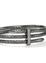 Detail View - Click To Enlarge - JOHN HARDY - Spear Diamond Black Rhodium Sterling Silver Double Flex Cuff — Size XS