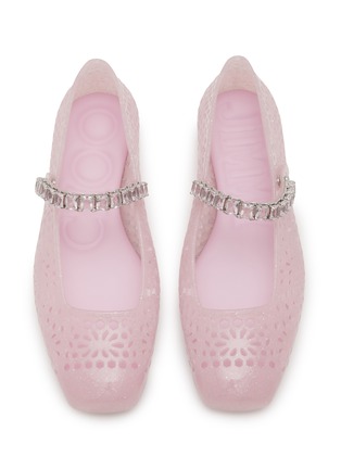 Detail View - Click To Enlarge - JIMMY CHOO - Jelly Crystal Embellished Mary Jane Flats