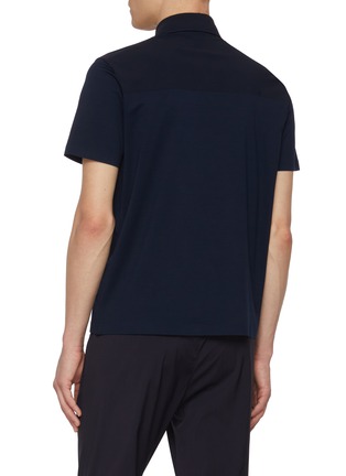 Back View - Click To Enlarge - HERNO - Bistretch Jersey Polo Shirt