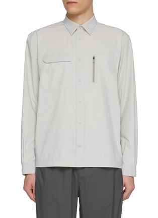 Main View - Click To Enlarge - HERNO - Stud Button Flap Chest Pocket Shirt
