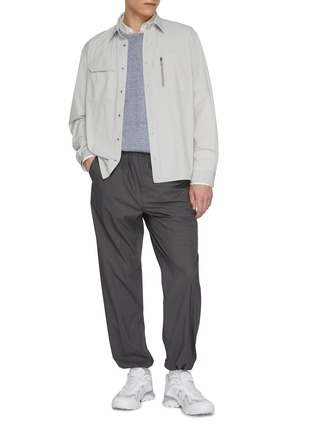 Figure View - Click To Enlarge - HERNO - Stud Button Flap Chest Pocket Shirt