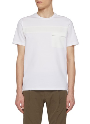Main View - Click To Enlarge - HERNO - Bistretch Jersey Flap Pocket T-Shirt