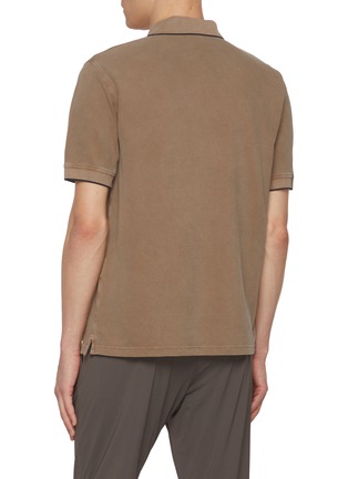 Back View - Click To Enlarge - HERNO - Logo Pigment Dyed Cotton Polo Shirt
