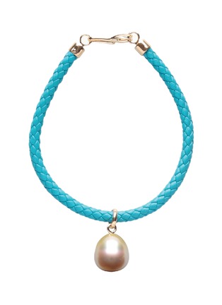 Main View - Click To Enlarge - JEWELMER - Mon Secret Golden South Sea Pearl 18K Gold Leather Cord Bracelet