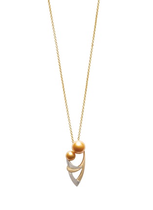 Main View - Click To Enlarge - JEWELMER - Mother and Child 18K Yellow Gold Pearl Pendant Necklace