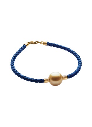 Main View - Click To Enlarge - JEWELMER - Lien Doré Pearl of Hope Golden South Sea Pearl 18K Gold Leather Cord Bracelet