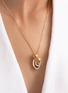 Detail View - Click To Enlarge - JEWELMER - Mother and Child 18K Yellow Gold Pearl Diamond Pendant Necklace