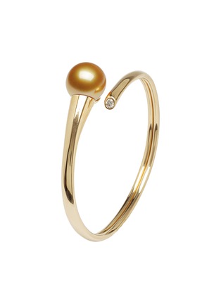 Main View - Click To Enlarge - JEWELMER - Comète Golden South Sea Pearl 18K Gold Bangle