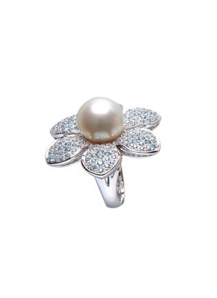 Main View - Click To Enlarge - JEWELMER - Effloro 18K White Gold Topaz Pearl Ring