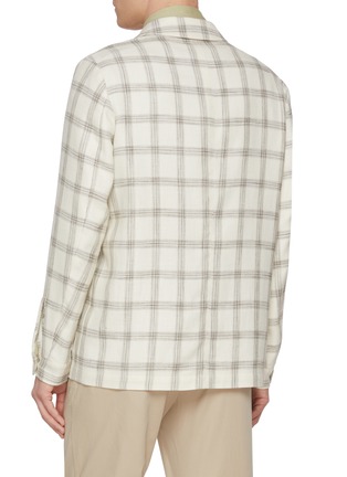 Back View - Click To Enlarge - EQUIL - Wool Linen Cotton Chequered Field Jacket