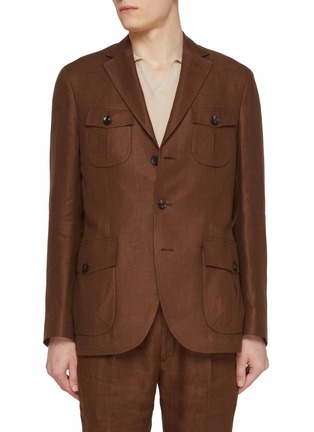 Main View - Click To Enlarge - EQUIL - Single Breasted Linen Field Jacket