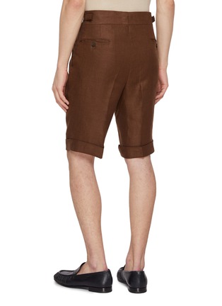 Back View - Click To Enlarge - EQUIL - Buckled Side Strap Linen Shorts