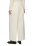 Back View - Click To Enlarge - LA COLLECTION - Double Pleated Wide Leg Wool Trousers