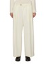 Main View - Click To Enlarge - LA COLLECTION - Double Pleated Wide Leg Wool Trousers