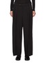 Main View - Click To Enlarge - LA COLLECTION - Double Pleated Wide Leg Wool Trousers