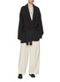 Figure View - Click To Enlarge - LA COLLECTION - Long Sleeve Belted Wool Knit Cardicoat