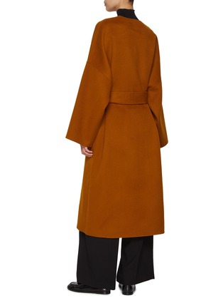 Back View - Click To Enlarge - LA COLLECTION - Long Sleeve Wool Cashmere Coat