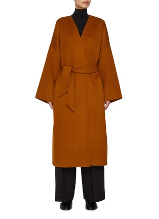 Main View - Click To Enlarge - LA COLLECTION - Long Sleeve Wool Cashmere Coat