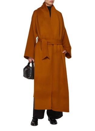 Figure View - Click To Enlarge - LA COLLECTION - Long Sleeve Wool Cashmere Coat