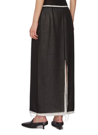 Back View - Click To Enlarge - LA COLLECTION - Contrast Wool Maxi Skirt