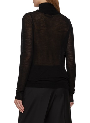 Back View - Click To Enlarge - LA COLLECTION - Frederica Turtleneck Sheer Wool Top