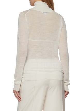 Back View - Click To Enlarge - LA COLLECTION - Frederica Turtleneck Sheer Wool Top