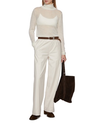 Figure View - Click To Enlarge - LA COLLECTION - Frederica Turtleneck Sheer Wool Top