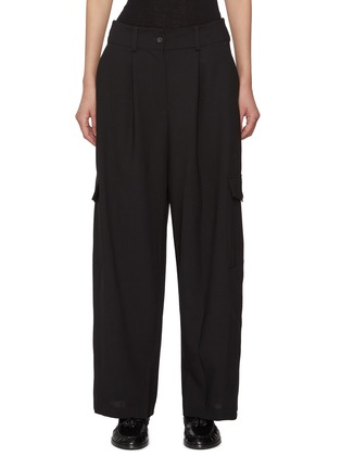Main View - Click To Enlarge - LA COLLECTION - Side Pocket Wool Cargo Pants