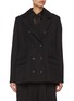 Main View - Click To Enlarge - LA COLLECTION - Double Breasted Notch Lapel Virgin Wool Blend Blazer