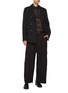 Figure View - Click To Enlarge - LA COLLECTION - Double Breasted Notch Lapel Virgin Wool Blend Blazer