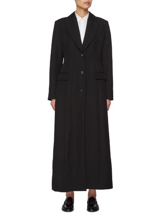 Main View - Click To Enlarge - LA COLLECTION - Single Breasted Wool Silk Coat