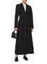 Figure View - Click To Enlarge - LA COLLECTION - Single Breasted Wool Silk Coat
