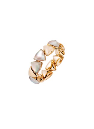 Main View - Click To Enlarge - VHERNIER - Freccia 18K Rose Gold Steel Rock Crystal Mother of Pearl Bracelet