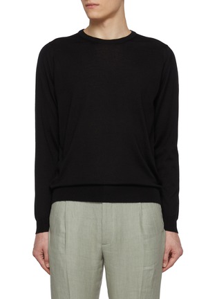 Main View - Click To Enlarge - JOHN SMEDLEY - Crewneck Cashmere Silk Sweater
