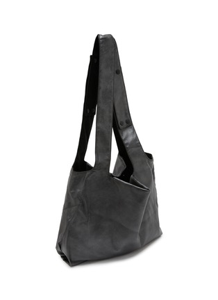 Detail View - Click To Enlarge - DISCORD YOHJI YAMAMOTO - Small Reversible Dot Leather Cotton Tote