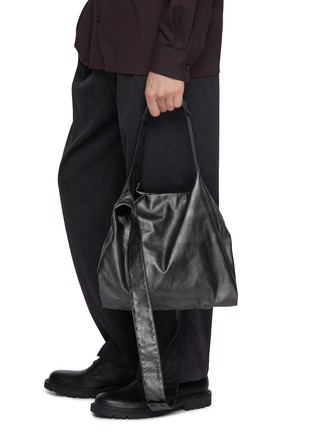 Figure View - Click To Enlarge - DISCORD YOHJI YAMAMOTO - Small Reversible Dot Leather Cotton Tote