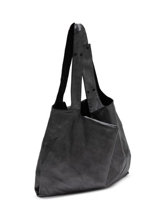 Detail View - Click To Enlarge - DISCORD YOHJI YAMAMOTO - Reversible Dot Leather Cotton Tote