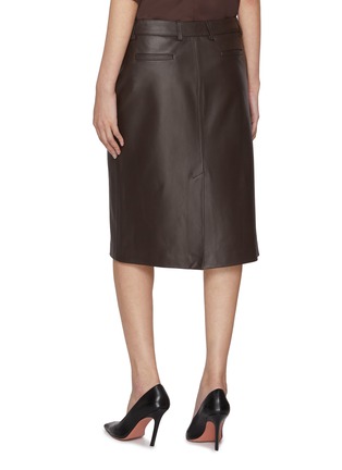 Back View - Click To Enlarge - ARMARIUM - Daria Leather Midi Skirt
