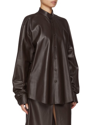 Detail View - Click To Enlarge - ARMARIUM - Lavinia Double Fit Leather Shirt