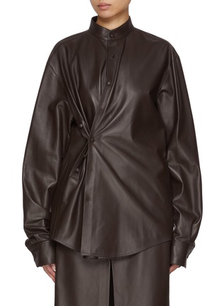 Main View - Click To Enlarge - ARMARIUM - Lavinia Double Fit Leather Shirt