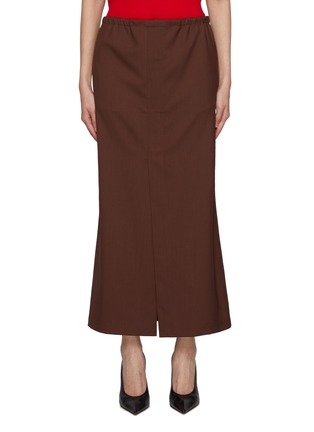 Main View - Click To Enlarge - ARMARIUM - Virna Front Slit Wool Skirt