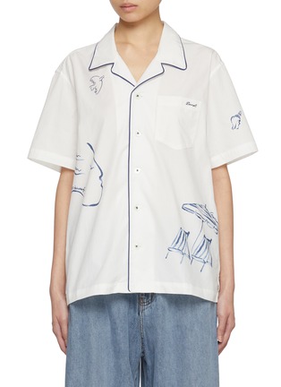 Main View - Click To Enlarge - DUNST - Unisex Graphic Print Collared Cotton Shirt