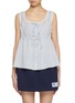 Main View - Click To Enlarge - DUNST - Front Tie Lace Trim Blouse