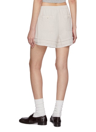 Back View - Click To Enlarge - DUNST - Lace Trim Drawstring Waist Shorts