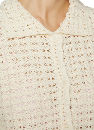  - DUNST - Crochet Collared Cotton Knit Cardigan